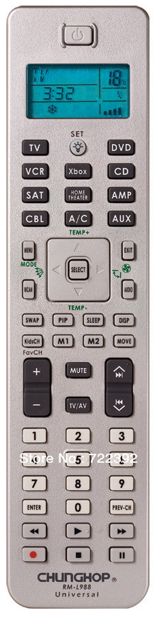TV   DVD CBL CD AMP AUX VCR X ڽ  ο  Chunghop RM-L988 LCD  н  ,  /New original Chunghop RM-L988 LCD Universal Learning Remote
